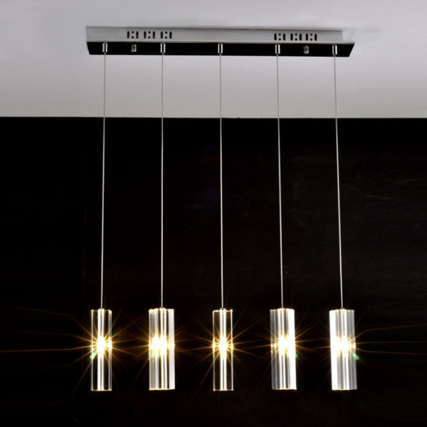 Dining Room Lighting Stainless Steel 5-Light Mini Bar Pendant Light with K9 Crystal Ball Drop - Image 7