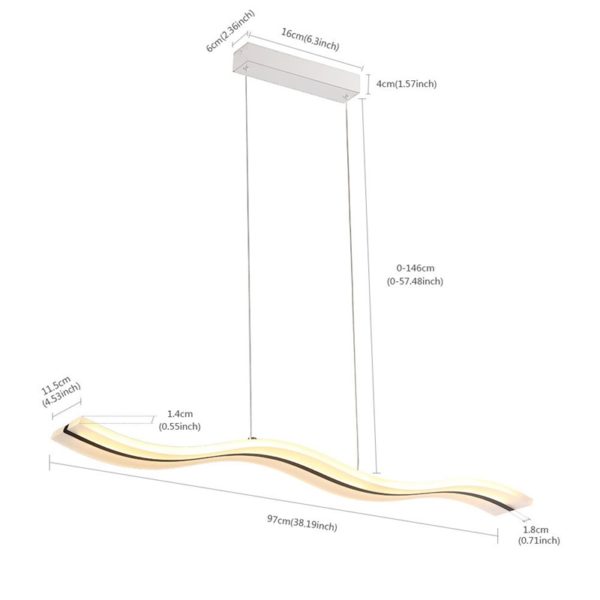 Wave Led Light Modern Contemporary LED Living Room Bedroom Dining Room Lighting Ideas Lighting Study Room Office Kids Room - Image 6