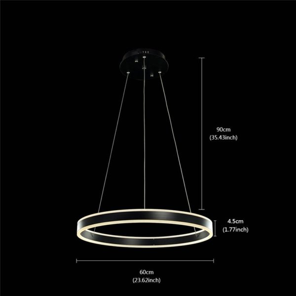 Nordic Modern LED Light Black Round Restaurant Bar Simple Creative Pendant Light Single Light - Image 2