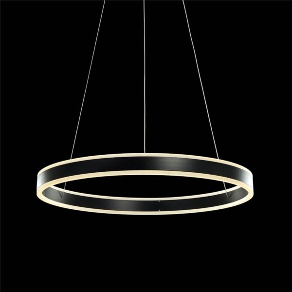 Nordic Modern LED Light Black Round Restaurant Bar Simple Creative Pendant Light Single Light - Image 3