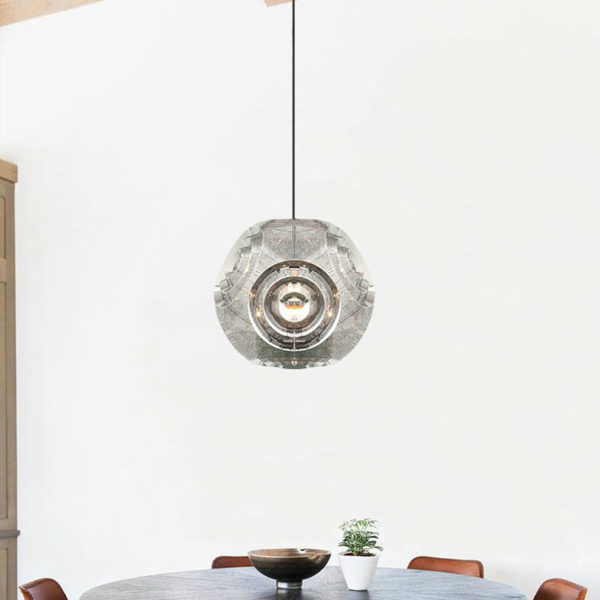Nordic Simple Pendant Light Stainless Steel Hollow Planet Shape Pendant Light Bedroom Living Room Light - Image 5