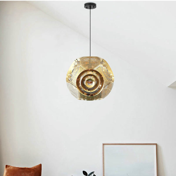 Nordic Simple Pendant Light Stainless Steel Hollow Planet Shape Pendant Light Bedroom Living Room Light - Image 6