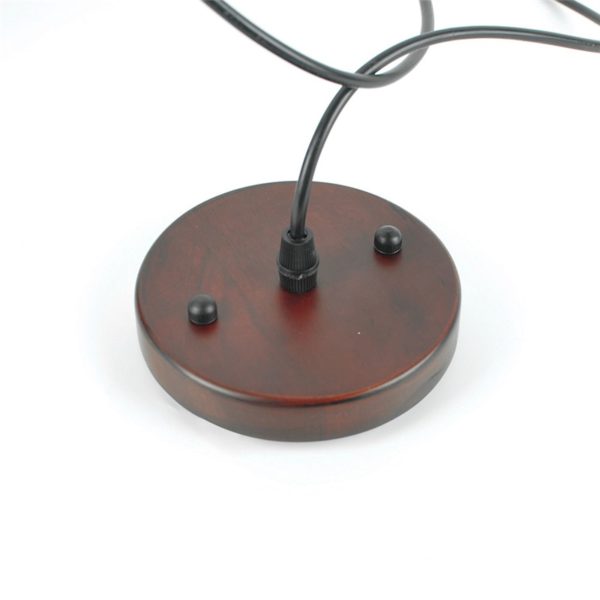Round Mirror Pendant Light Industrial Stainless Steel Pendant Light Wooden Living Room Bedroom Light - Image 2
