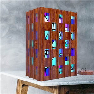 Wooden Pendant Light Industrial Loft Pendant Light with Mosaic Texture
