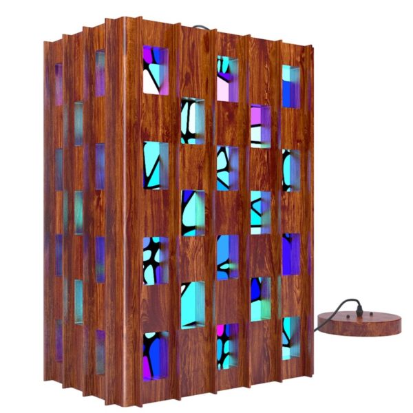 Wooden Pendant Light Industrial Loft Pendant Light with Mosaic Texture - Image 3