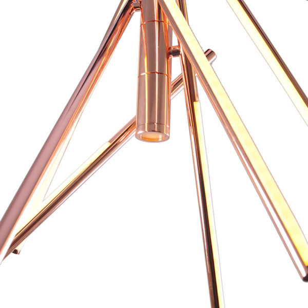 Metal Pendant Light Rosy Golden Bamboo Point Pendant Light Decorative Light with Remote Control - Image 8
