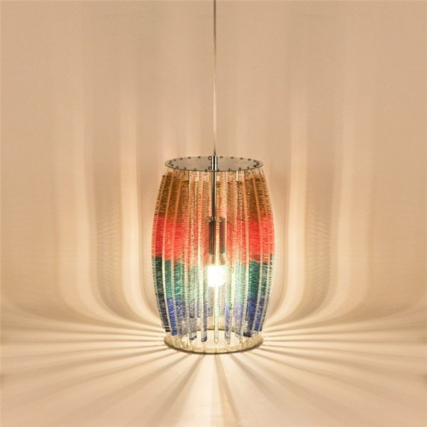 Lantern Shape Pendant Light Nordic Acrylic Pendant Light Rotating Braided Colored Light - Image 8