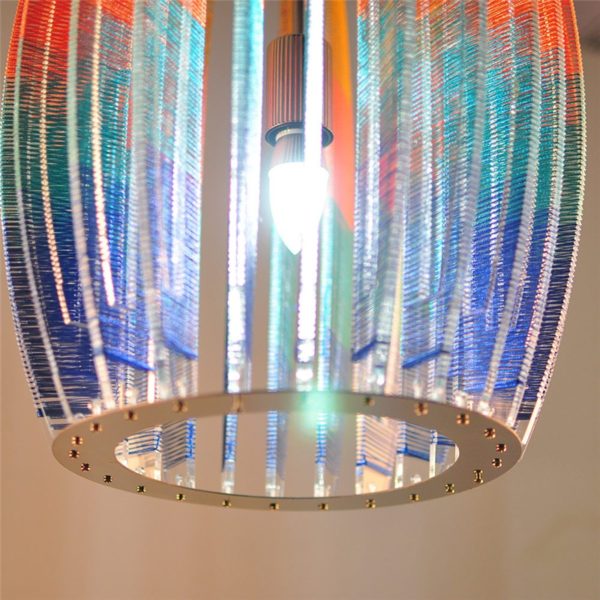 Lantern Shape Pendant Light Nordic Acrylic Pendant Light Rotating Braided Colored Light - Image 9