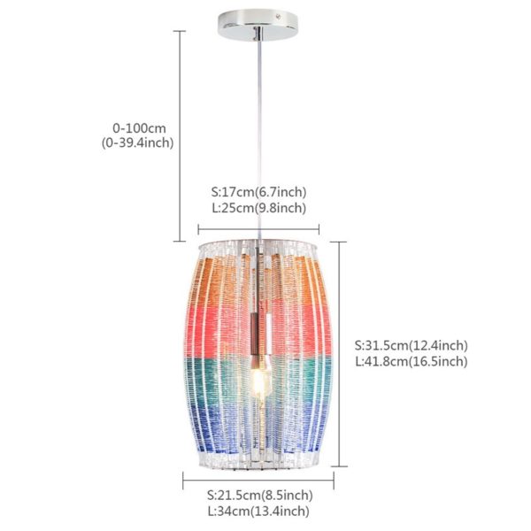 Lantern Shape Pendant Light Nordic Acrylic Pendant Light Rotating Braided Colored Light - Image 2