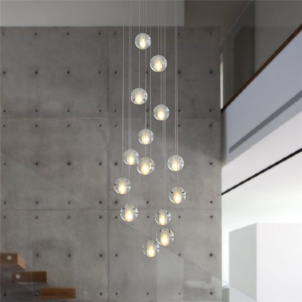 LED Crystal Ball Pendant Light Modern Crystal Pendant Light Bedroom Living Room Study Light - Image 7