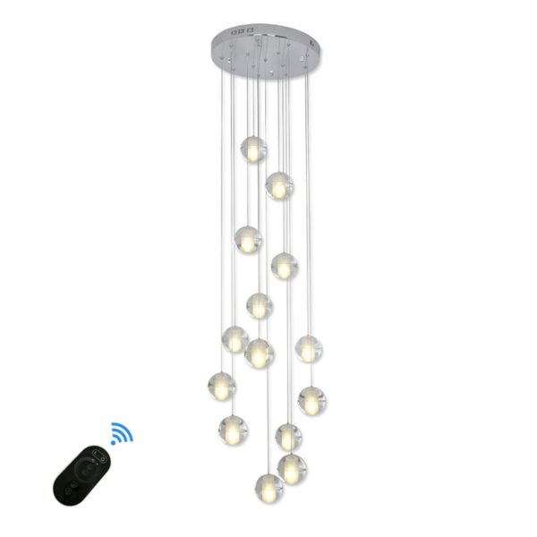 LED Crystal Ball Pendant Light Modern Crystal Pendant Light Bedroom Living Room Study Light - Image 2