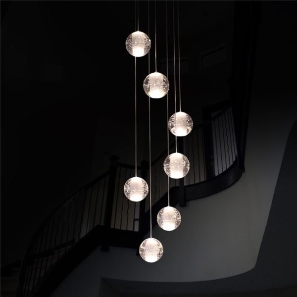 LED Crystal Ball Pendant Light Modern Crystal Pendant Light Bedroom Living Room Study Light - Image 3