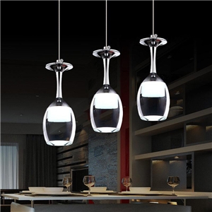 LED Wine Glass Pendant Light for Living Room Bar Saloon Dining Room Lighting Ideas Dining Room Lighting Ideas Living Room Bedroom Ceiling Lights 3Wx3