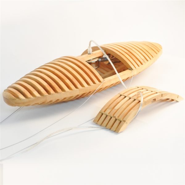Nordic Wooden Pendant Light Hollow Out Bread Shape Dining Room Cafeteria Light Fixture - Image 9