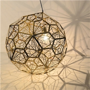 Contemporary Simple Pendant Light Stainless Steel Hollow Diamond Shape Pendant Light Living Room Bedroom Light