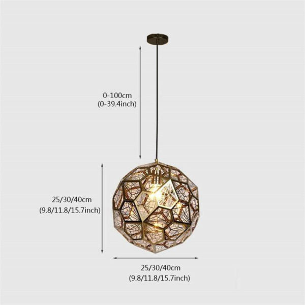 Contemporary Simple Pendant Light Stainless Steel Hollow Diamond Shape Pendant Light Living Room Bedroom Light - Image 9
