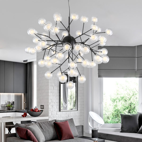 Firefly Pendant Light Nordic LED Pendant Lighting Stoving Varnish Tree Branch and Glowworm Design - Image 6