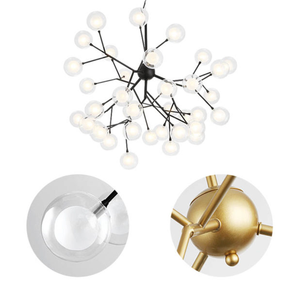 Firefly Pendant Light Nordic LED Pendant Lighting Stoving Varnish Tree Branch and Glowworm Design - Image 3