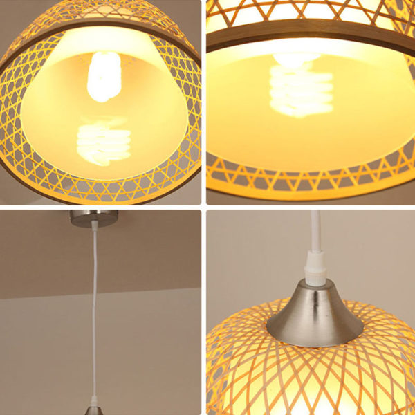 Simple Bamboo Pendant Light Creative Hollow Pendant Light Vestibule Balcony Cloakroom Lighting - Image 5