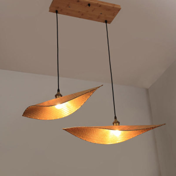Creative Leaf Pendant Light Contemporary Bamboo Pendant Light Living Room Bedroom Tearoom Lighting - Image 2