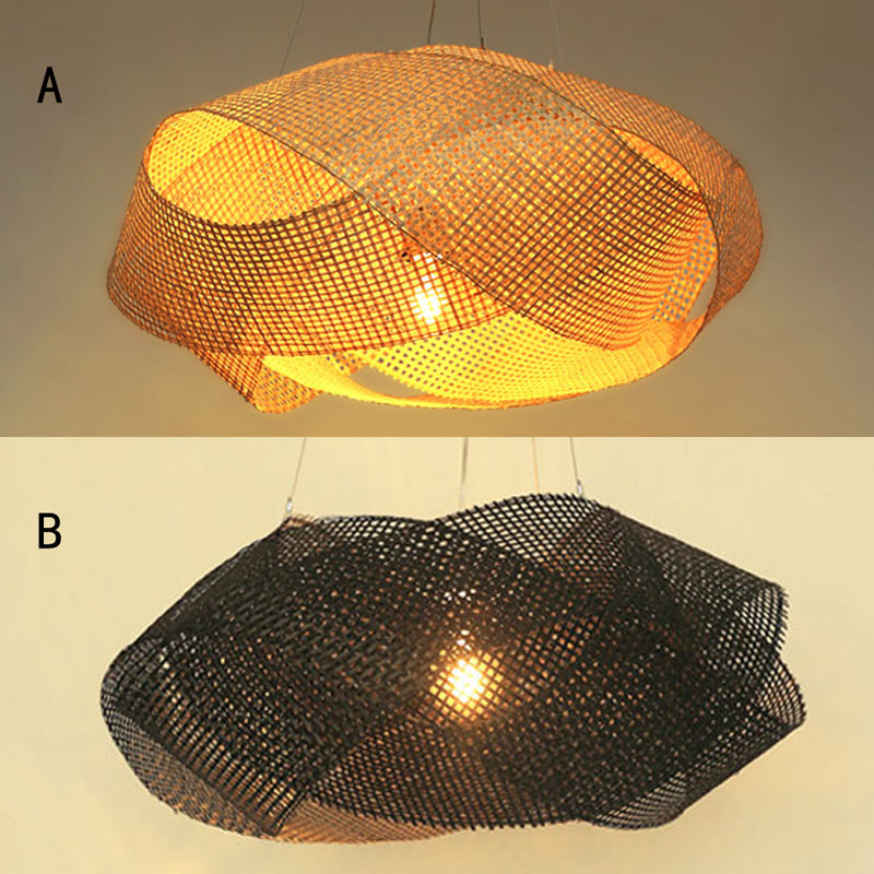 Modern Twisted Pendant Light Creative Bamboo Pendant Light Living Room Bedroom Study Lighting - Image 2