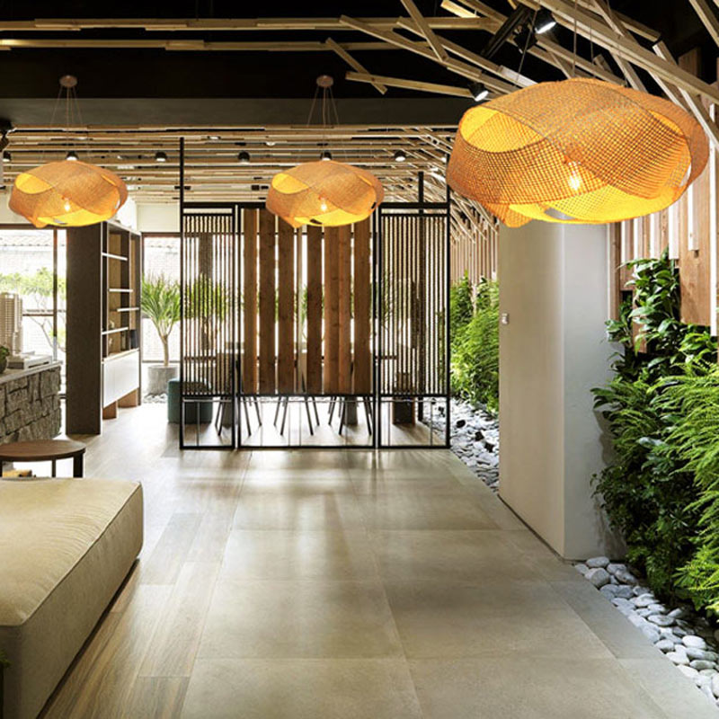 Modern Twisted Pendant Light Creative Bamboo Pendant Light Living Room Bedroom Study Lighting - Image 5