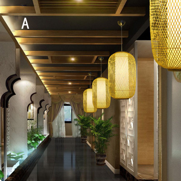 Woven Bamboo Pendant Light Special Round Pendant Light Dining Room Living Room Bedroom Balcony Hallway Lantern - Image 8