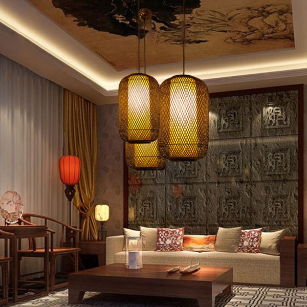 Woven Bamboo Pendant Light Special Round Pendant Light Dining Room Living Room Bedroom Balcony Hallway Lantern - Image 3
