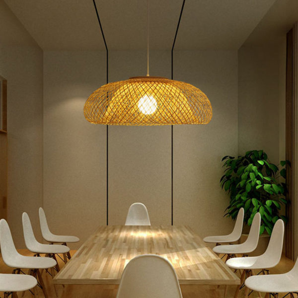 Creative Bamboo Pendant Light Simple Dome Pendant Light Living Room Lobby Hotel Room Lighting - Image 8
