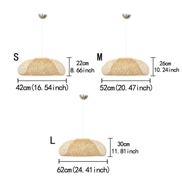 Creative Bamboo Pendant Light Simple Dome Pendant Light Living Room Lobby Hotel Room Lighting - Image 9