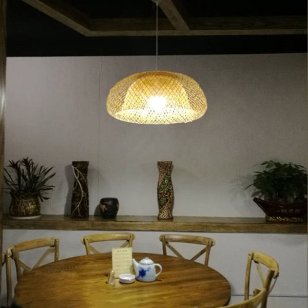 Creative Bamboo Pendant Light Simple Dome Pendant Light Living Room Lobby Hotel Room Lighting - Image 2
