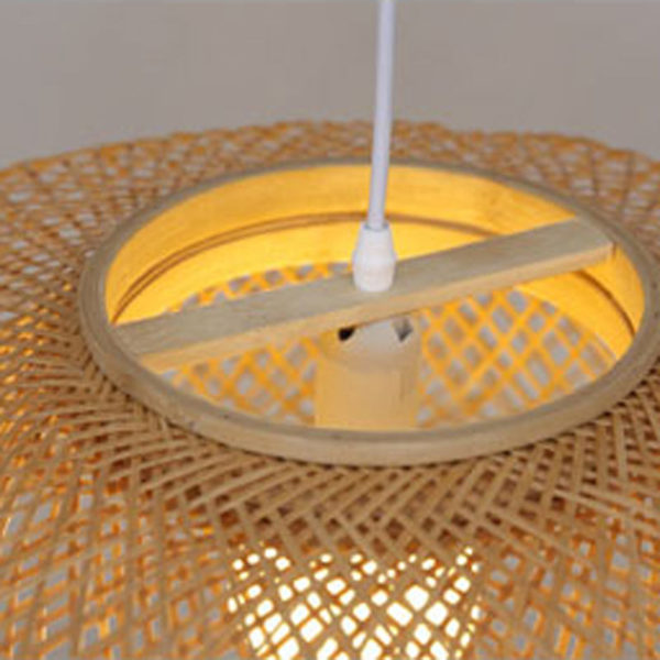 Creative Bamboo Pendant Light Simple Dome Pendant Light Living Room Lobby Hotel Room Lighting - Image 6