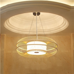 Round Hollow Pendant Light Japanese Bamboo Pendant Light Living Room Bedroom Lighting
