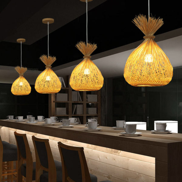 Creative Candy Pendant Light Modern Bamboo Pendant Light Dining Room Hallway Lighting - Image 3
