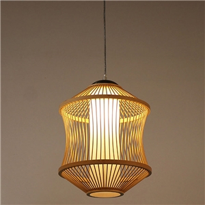 Bamboo Cage Pendant Light Japanese Simple Pendant Light Living Room Bedroom Study Hallway Lighting