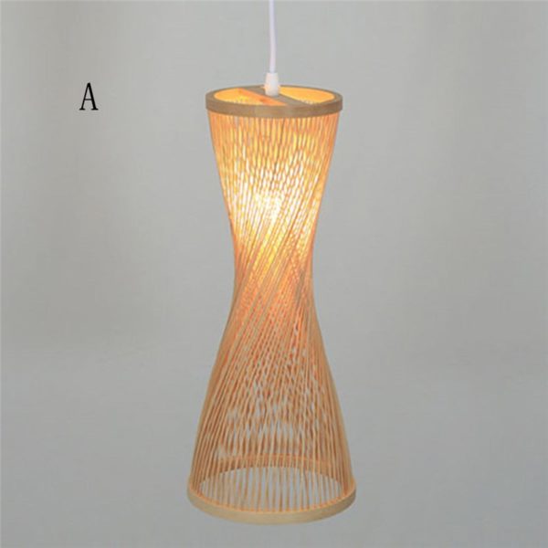 Spiral Bamboo Pendant Light Modern Hollow Pendant Light Living Room Bedroom Study Decorative Lighting - Image 7