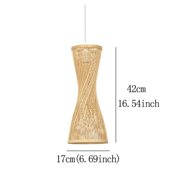 Spiral Bamboo Pendant Light Modern Hollow Pendant Light Living Room Bedroom Study Decorative Lighting - Image 2