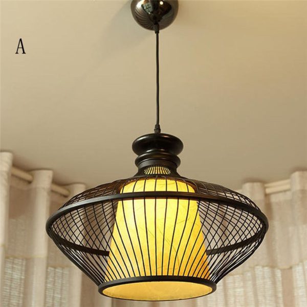Industrial Bamboo Pendant Light Creative Hollow Pendant Light Dining Room Tearoom Lighting - Image 7