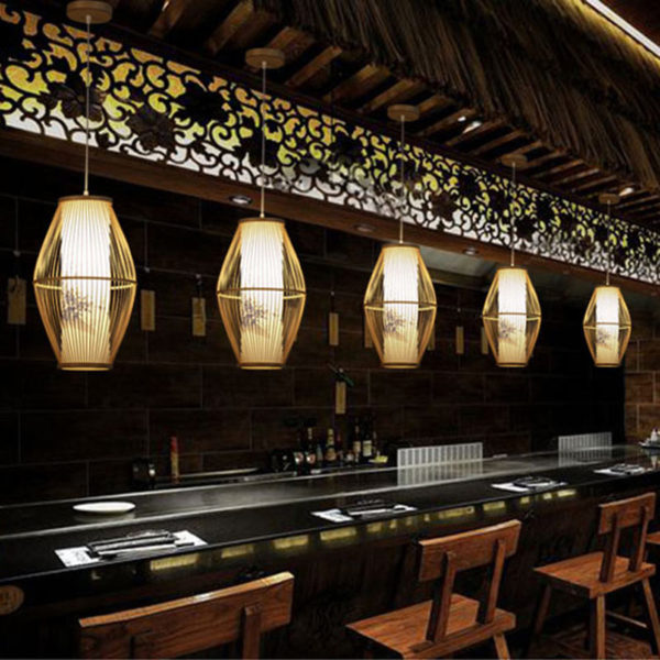 Simple Classical Pendant Light Chinese Style Bamboo Pendant Light Dining Room Study Office Lighting - Image 2
