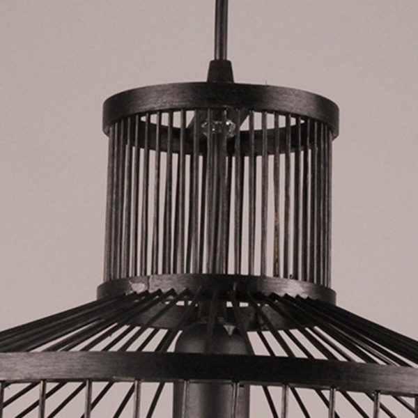Industrial Geometry Pendant Light Retro Bamboo Pendant Light Dining Room Office Coffeehouse Lighting - Image 6