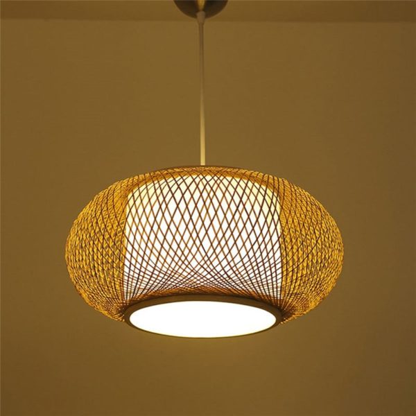 Decorative Bamboo Pendant Light Modern Creative Pendant Light Dining Room Study Cozy Light - Image 7