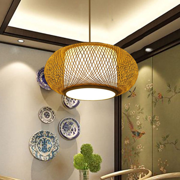 Decorative Bamboo Pendant Light Modern Creative Pendant Light Dining Room Study Cozy Light - Image 2
