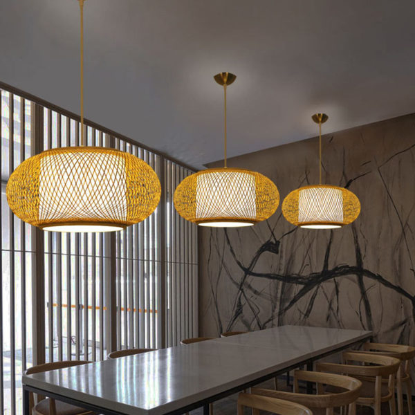 Decorative Bamboo Pendant Light Modern Creative Pendant Light Dining Room Study Cozy Light - Image 4