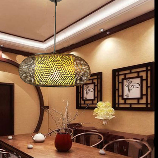Decorative Bamboo Pendant Light Modern Creative Pendant Light Dining Room Study Cozy Light - Image 5