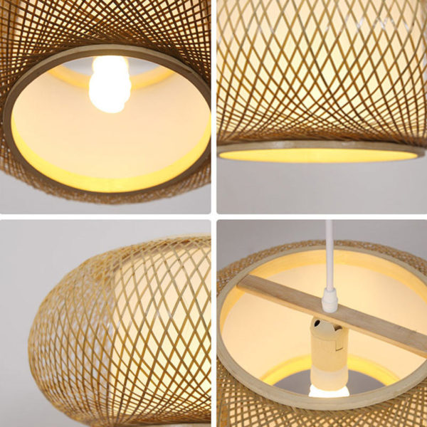Decorative Bamboo Pendant Light Modern Creative Pendant Light Dining Room Study Cozy Light - Image 6