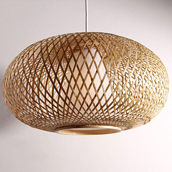 Bamboo Lantern Pendant Light Modern Woven Pendant Light Living Room Bedroom Study Office Light - Image 4
