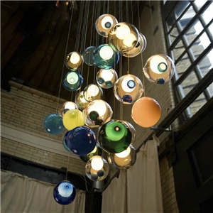Contemporary LED Pendant Light Colorful Crystal Glass Pendant Light Bedroom Kid's Room Light