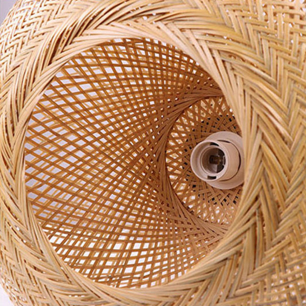 Unique Round Bamboo Pendant Light Rural Creative Pendant Light Tearoom Restaurant Lighting - Image 6