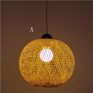 Rural Bamboo Ball Pendant Light Creative Modern Pendant Light Living Room Bedroom Dining Room Lighting