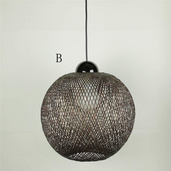 Rural Bamboo Ball Pendant Light Creative Modern Pendant Light Living Room Bedroom Dining Room Lighting - Image 5
